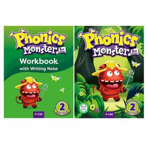 Phonics Monster 3rd Edition : Workbook with Writing Note 2 + Student Book 2 세트, A*List