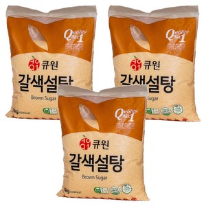 큐원 갈색설탕, 1kg, 3개
