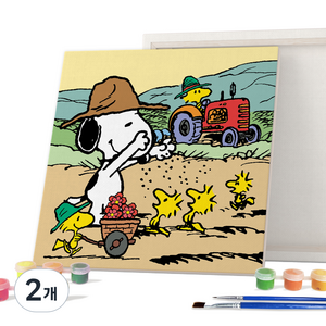 아이러브페인팅 피너츠 DIY PAINTING 25 x 25 cm, 스누피 농사, 2개