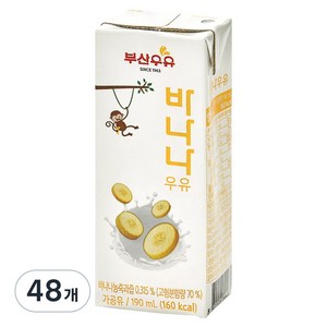 부산우유 농협 멸균 바나나 우유, 190ml, 48개