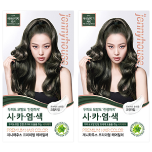 제니하우스코스메틱 프리미엄 헤어컬러 염모제, 애쉬빈티지카키6AK, 2개