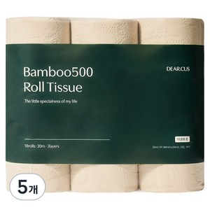 디어커스 3겹 뱀부500 화장지, 30m, 18개입, 5개