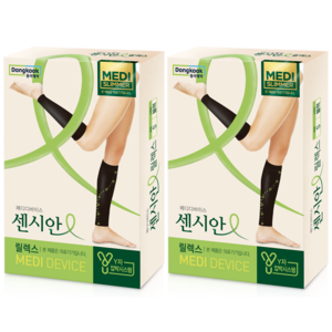 센시안 릴렉스 종아리 압박밴드 블랙, 종아리/무릎형, 2개