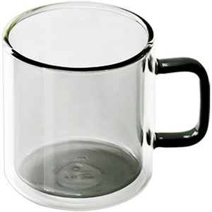 칼딘 더블월 컬러풀 머그 유리컵 400ml, 그레이, 1개