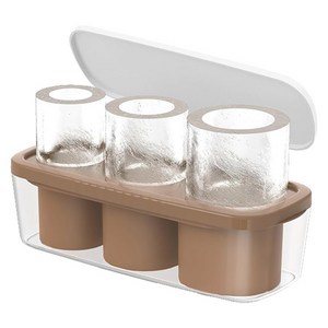 심플라인 실리콘 텀블러 전용 얼음틀 3구, 브라운, 1개