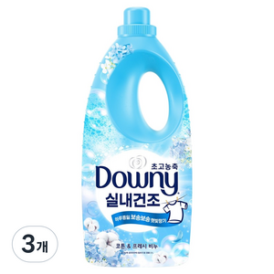다우니 실내건조 초고농축 섬유유연제 코튼 & 프레시 비누, 2L, 3개
