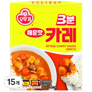 오뚜기3분 카레 매운맛, 200g, 15개