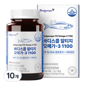 바디스콥 알티지 오메가 3 1100 108g, 90정, 10개
