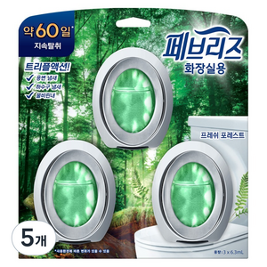 페브리즈 화장실용 비치형 프레쉬 포레스트 본품, 18.9ml, 5개