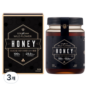 고은담 프리미엄 자연 야생화 순수 벌꿀, 3개, 500g