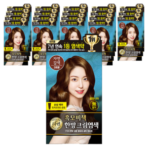 리엔 흑모비책 한방 크림 새치 염색제, 자연갈색, 20개
