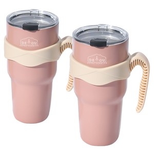 디유 울트라 텀블러 세트, 핑크 + 핑크, 900ml, 2세트
