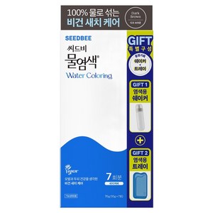 씨드비 프리미엄 물염색제 7회분 + 염색용 쉐이커 + 트레이 세트, 02 다크브라운, 1개