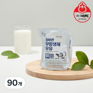비락 올바른 무항생제 멸균우유, 110ml, 90개