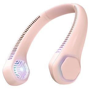 구스페리 아이스팩 휴대용 넥밴드 선풍기 대용량 배터리, Type-C 3.0, 핑크