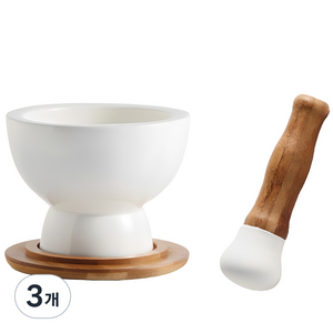 세븐키친 도자기 미니 절구 뚜껑트레이 세트 높은형, 3개