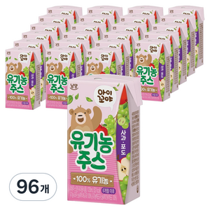 아이꼬야 유기농 주스 사과포도, 120ml, 96개