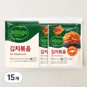 비비고 김치볶음, 80g, 15개