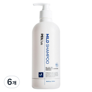 딩동펫 페일어스 저자극 마일드 애견샴푸 화이트머스크향, 500ml, 1개입, 6개