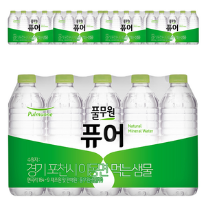 풀무원 퓨어 무라벨 생수, 500ml, 100개