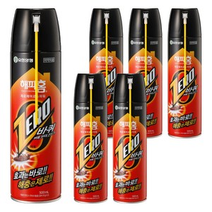 해피홈 제로 에어로솔 파워 살충제 바퀴용, 500ml, 6개