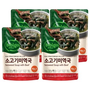 비비고 소고기 미역국, 500g, 4개