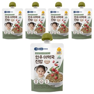 베베쿡 한우 미역국 진밥 실온이유식 완료기, 100g, 5개