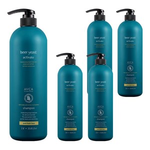 아브카 맥주효모 두피케어 탈모증상 완화 샴푸 티트리향, 1L, 5개
