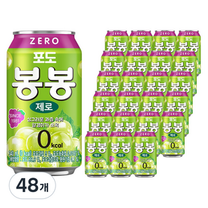 해태htb 포도 봉봉 제로, 340ml, 48개