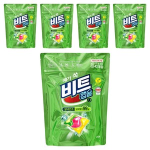비트 캡슐 실내건조 캡슐세제 그린 플로럴향, 42개입, 5개
