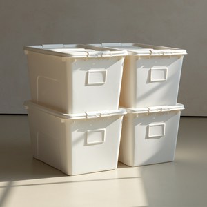 리빙숲 온도 리빙박스, 클레이화이트, 72L, 4개