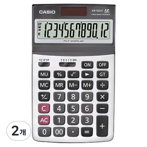 카시오 일반용 계산기 AX-120ST, 혼합색상, 2개