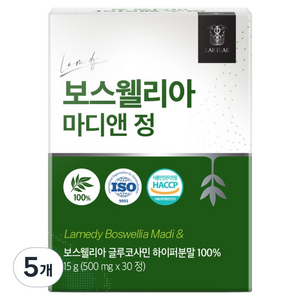 랩온랩 정품 보스웰리아 마디앤정, 5개, 30정