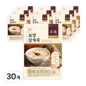 아침엔본죽 파우치형 보양삼계죽, 200g, 30개
