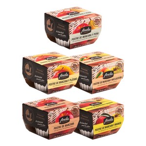 아넬라 100% 생과일 퓨레 5종 세트, 사과배, 바나나, 망고, 사과, 복숭아, 1세트, 1kg