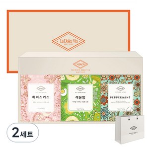 라돌체비타 프리미엄 허브차 3종 선물세트 + 쇼핑백, 히비스커스 1.2g x 6p + 페퍼민트 1.2g x 6p + 레몬밤 1.2g x 6p, 2세트