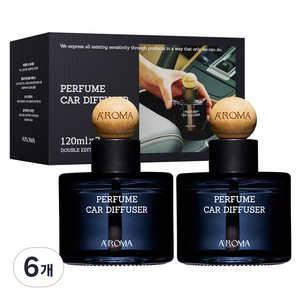 에이로마 퍼퓸 차량용 디퓨저 120ml, 페어앤프리지아, 6개