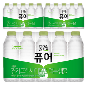 풀무원 퓨어 무라벨 생수, 330ml, 60개