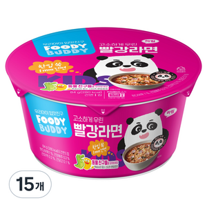 푸디버디 빨강라면 컵, 84g, 15개