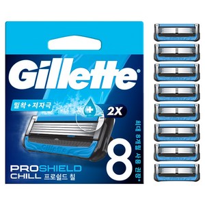 신형 질레트 프로쉴드 칠 면도날, 8개입, 1개