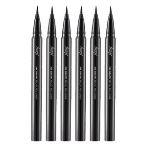 fmgt 잉크그라피 브러쉬 펜 라이너 0.6g, 01 잉크블랙, 6개