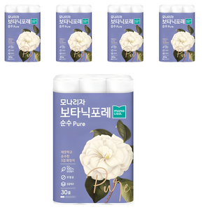 모나리자 보타닉포레 순수 천연펄프 3겹 데코 고급롤화장지, 27m, 30개입, 5개