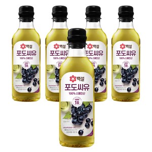 백설 포도씨유, 500ml, 5개