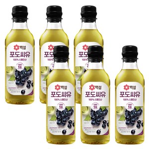 백설 포도씨유, 500ml, 6개