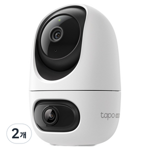티피링크 2K 3백만화소 듀얼렌즈 고정형 회전형 Wi-Fi 보안 카메라 실내용, 2개, Tapo C245D