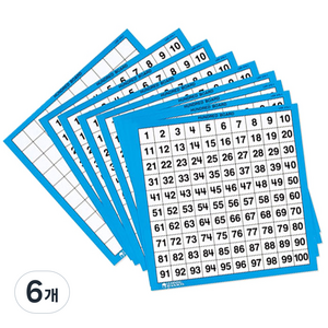 에듀카 1-100 수배열판, 6개, 블루