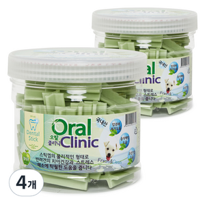 강아지 오랄클리닉 덴탈 스틱 껌, 청사과, 300g, 4개