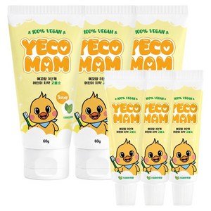 예꼬맘 3단계 어린이치약 고불소 60g + 미니치약 15g 스피아민트향, 3세트, 75g