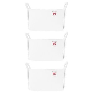 마롱즈 접이식 펠트 수납 바구니, WHITE, 3개