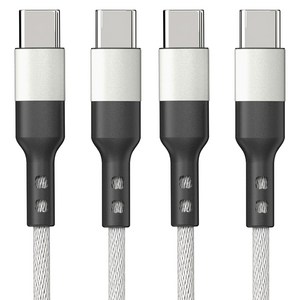 구스페리 단선방지 C타입 to C PD 초고속 충전케이블 60W, 2m, 화이트, 2개